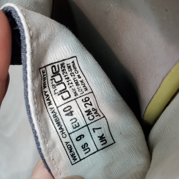 Hey Dude Womens Wendy Chambray Navy White Loafer Slip on shoes sz 9 - Picture 8 of 11